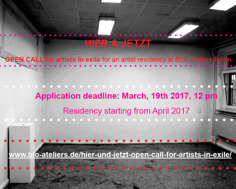 OPEN CALL to Exile Artists: free Residency in Berlin! Apply now!