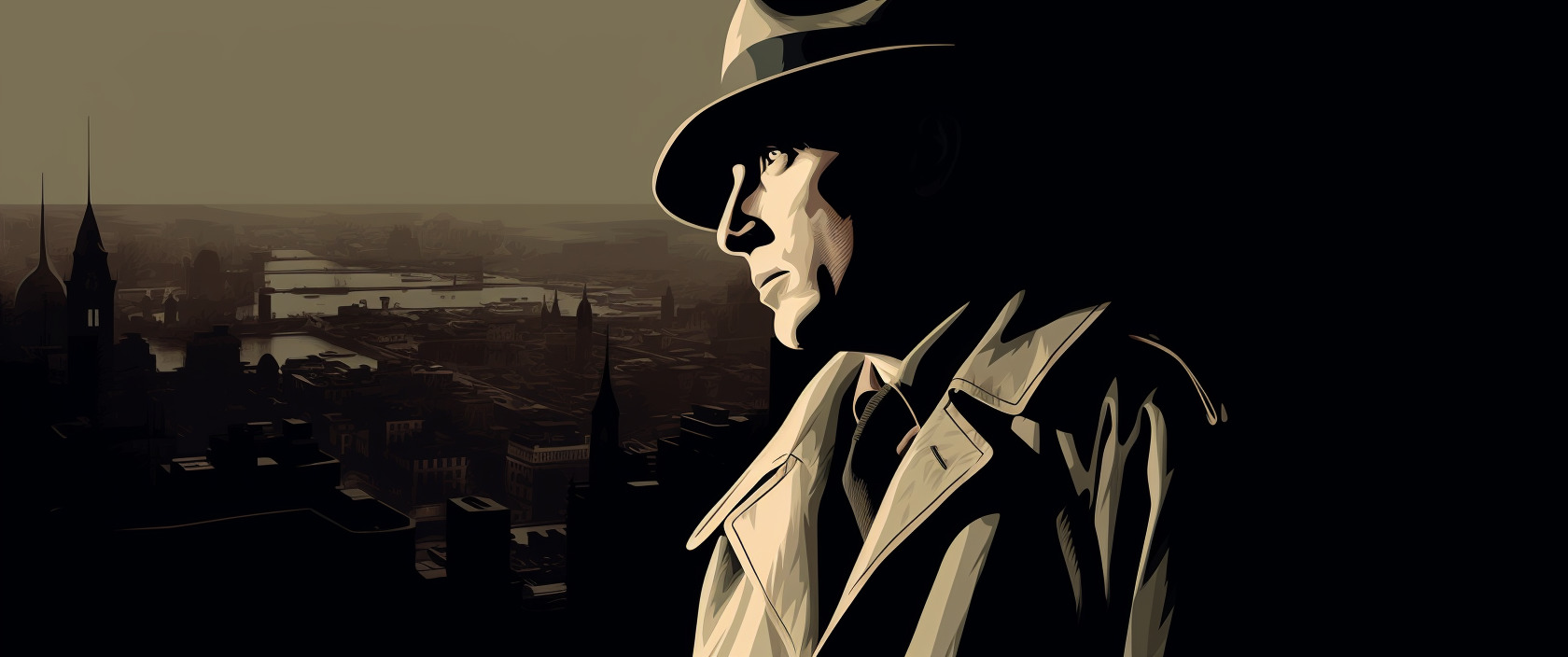 krautart A film noir inspired illustration of a person in a tre aa8f0828 8e7f 4fdb bbca 27a6c094aa96